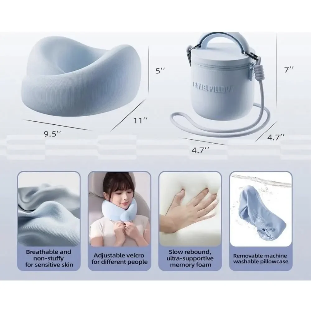 EVERY THINK Travel Pillow - Memory Foam Neck Pillow Light Blue #RC-4 Brand new